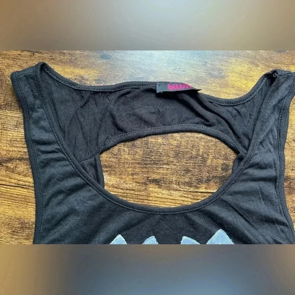 blush | ladies sequin owl tank top. Size: L. - Picture 3 of 8